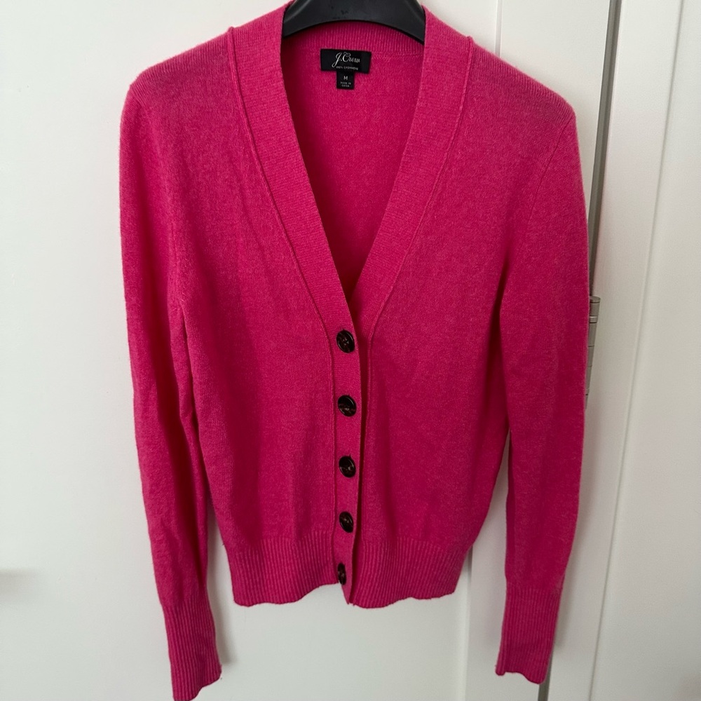 J. Crew 100% Cashmere Pink V-Neck Cardigan | Size: M